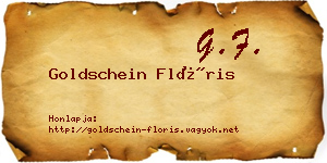 Goldschein Flóris névjegykártya